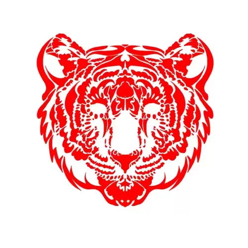 Year of the tiger Paper Cutting Illustration Vector