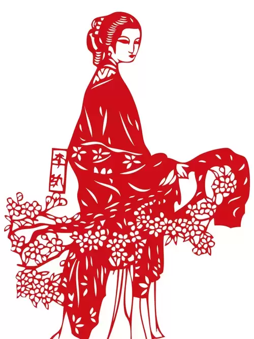 Dream of the Red Chamber: Li Wan Paper Cutting Illustration Vector