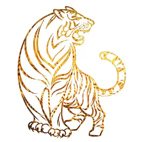 Year of the tiger Paper Cutting Illustration Vector