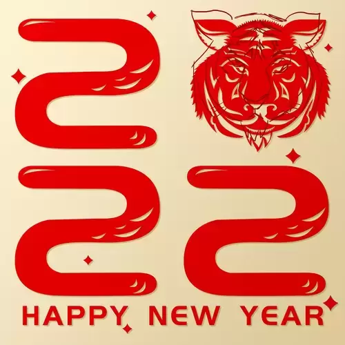 Year of the tiger Paper Cutting Illustration Vector