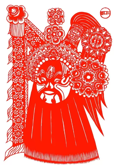 Peking Opera Masks Paper Cutting Illustration Vector