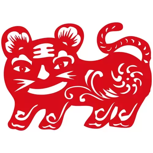 Year of the tiger Paper Cutting Illustration Vector