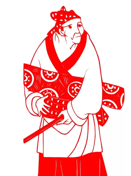 Water Margin: Hou Jian Paper Cutting Illustration Vector