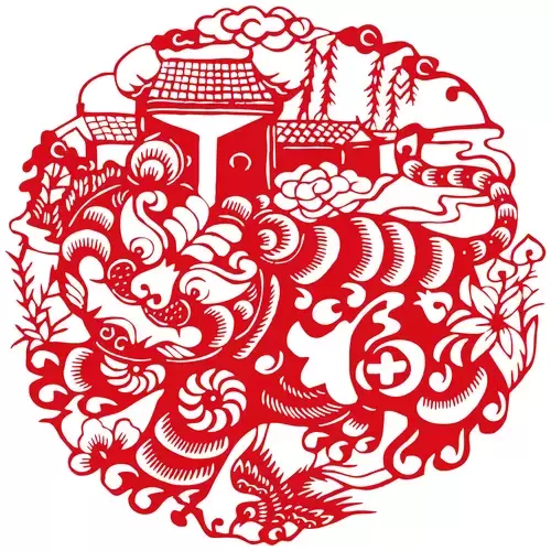 Year of the tiger Paper Cutting Illustration Vector