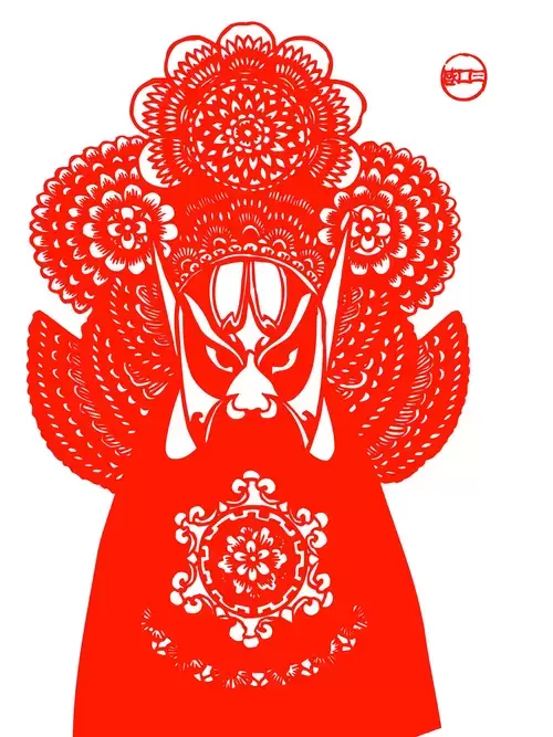 Peking Opera Masks Paper Cutting Illustration Vector