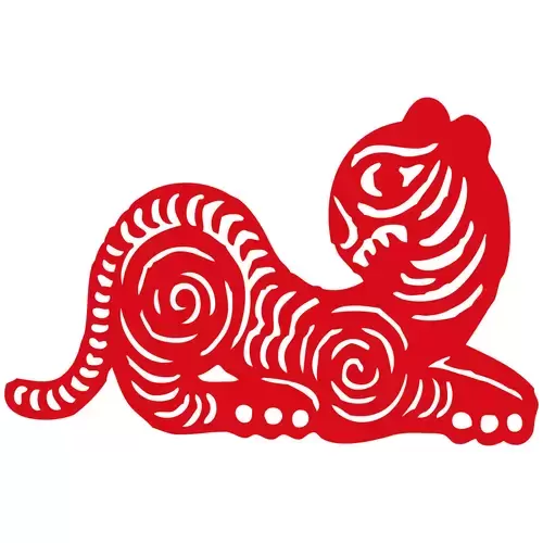 Year of the tiger Paper Cutting Illustration Vector