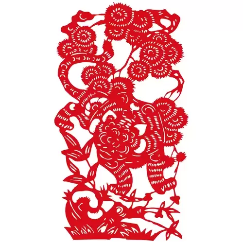 Year of the tiger Paper Cutting Illustration Vector