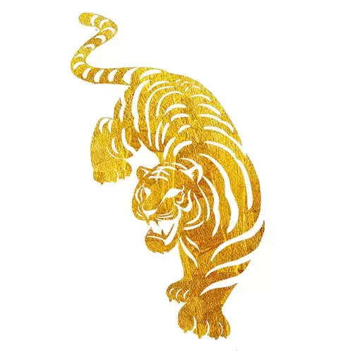 Year of the tiger Paper Cutting Illustration Vector