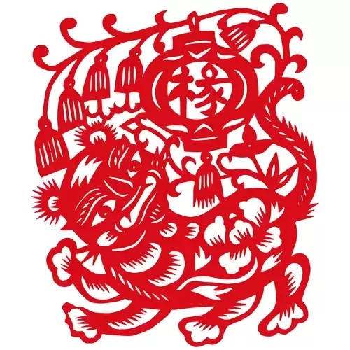 Year of the tiger Paper Cutting Illustration Vector