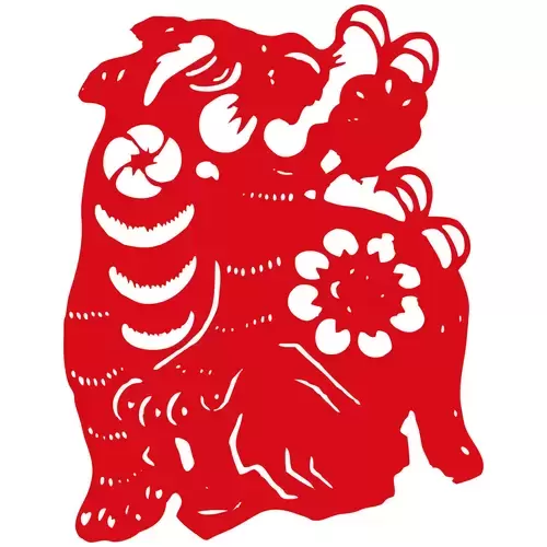 Year of the tiger Paper Cutting Illustration Vector