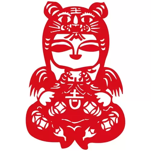 Year of the tiger Paper Cutting Illustration Vector