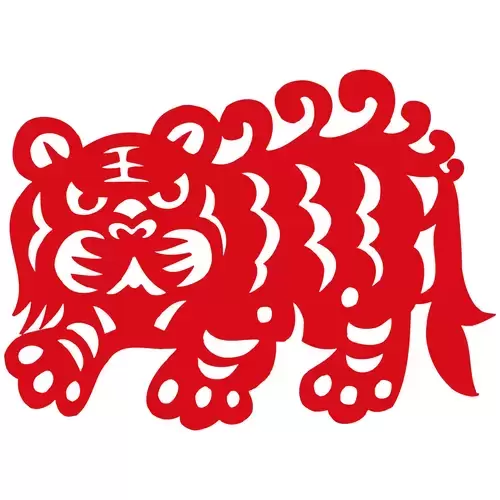 Year of the tiger Paper Cutting Illustration Vector