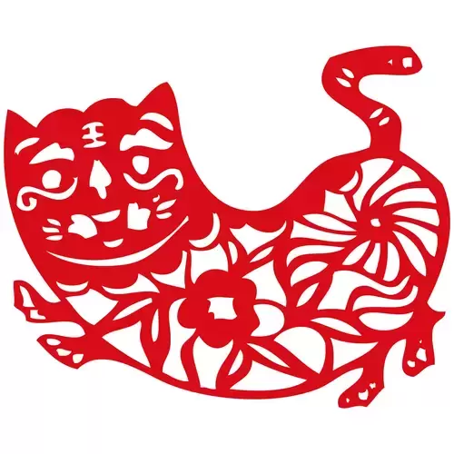 Year of the tiger Paper Cutting Illustration Vector