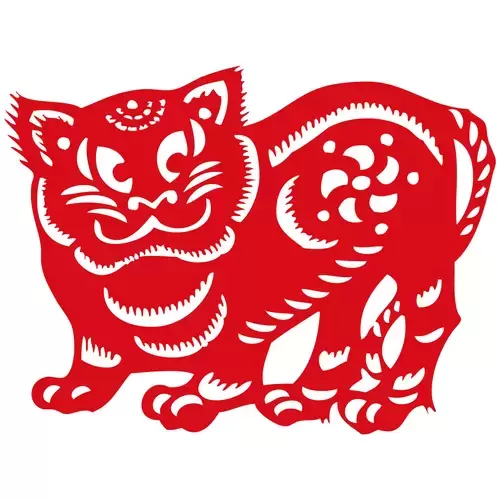 Year of the tiger Paper Cutting Illustration Vector