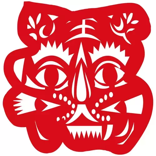 Year of the tiger Paper Cutting Illustration Vector