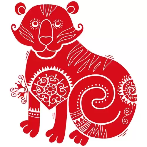 Year of the tiger Paper Cutting Illustration Vector