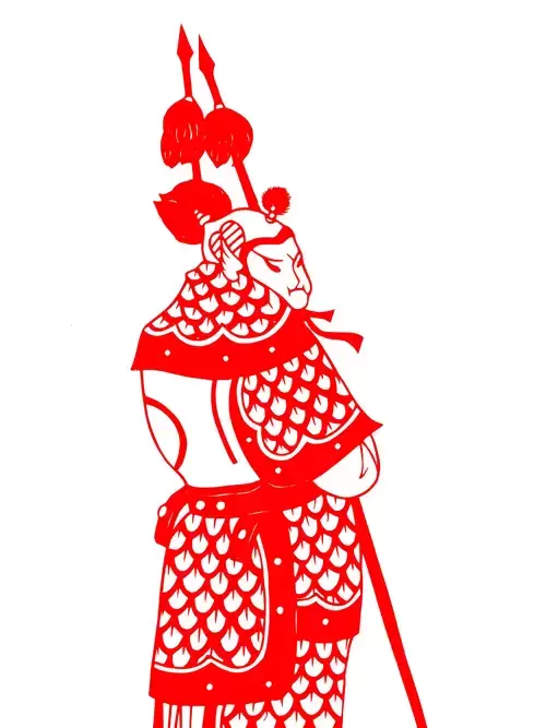 Water Margin: Dong Ping Paper Cutting Illustration Vector