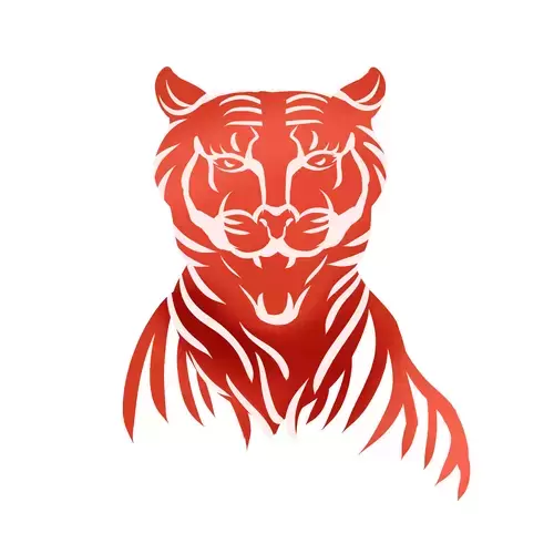 Year of the tiger Paper Cutting Illustration Vector