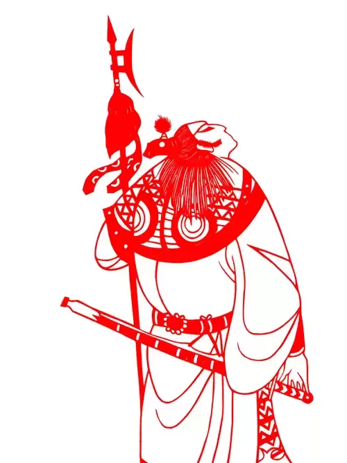 Water Margin: Guo Sheng Paper Cutting Illustration Vector