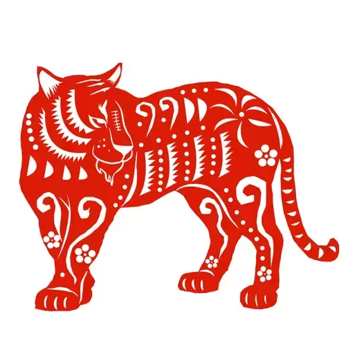 Year of the tiger Paper Cutting Illustration Vector