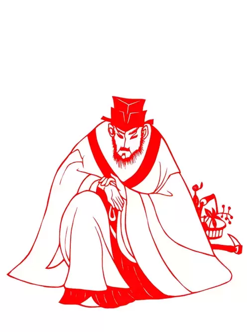 Water Margin: Huangfu Duan Paper Cutting Illustration Vector