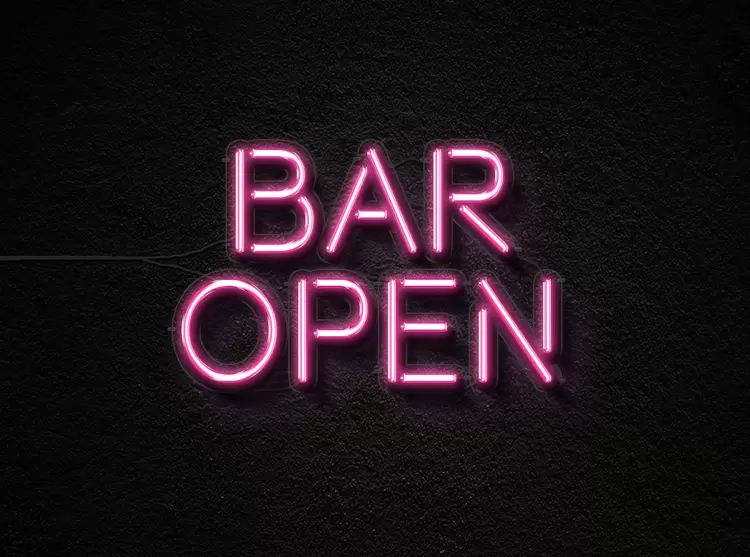 BAR OPEN Text Effect