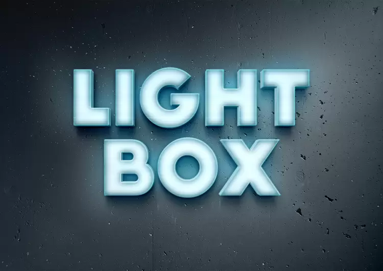 LIGHT BOX Text Effect