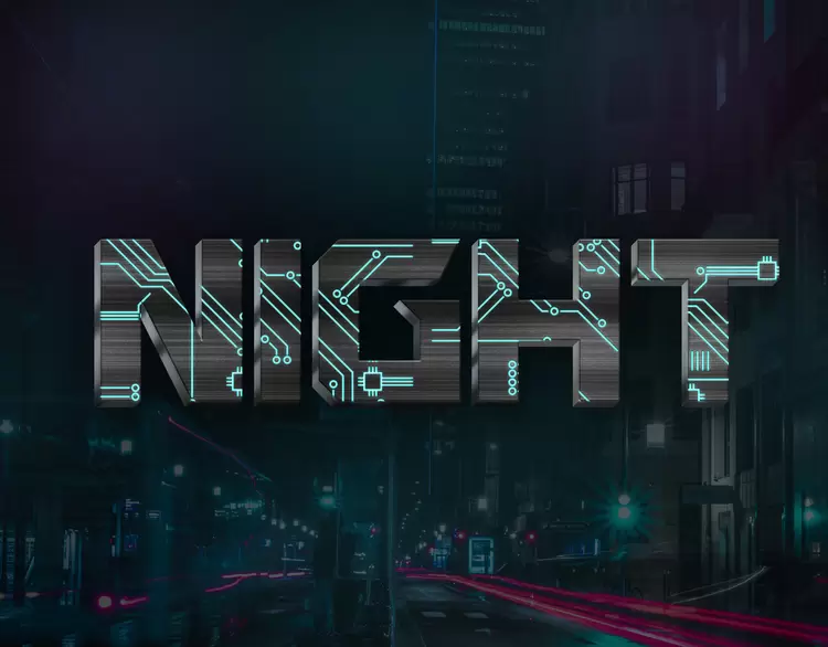 NIGHT Text Effect