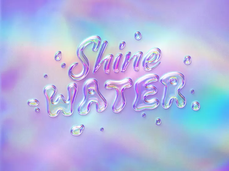 SHINE WATER Text Effect