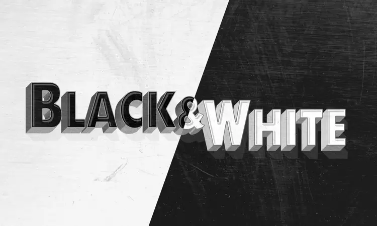 BLACK WHITE Text Effect