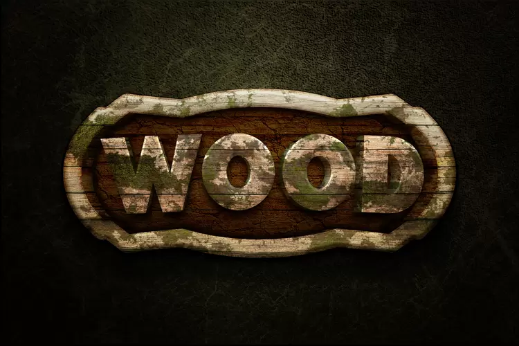 WOOD Text Effect