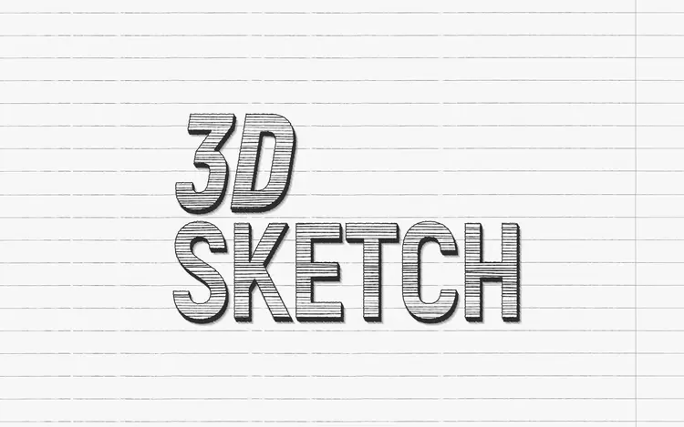 3D SKETCH Text Effect