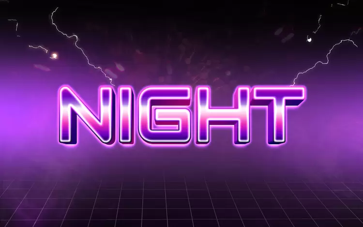 NIGHT Text Effect