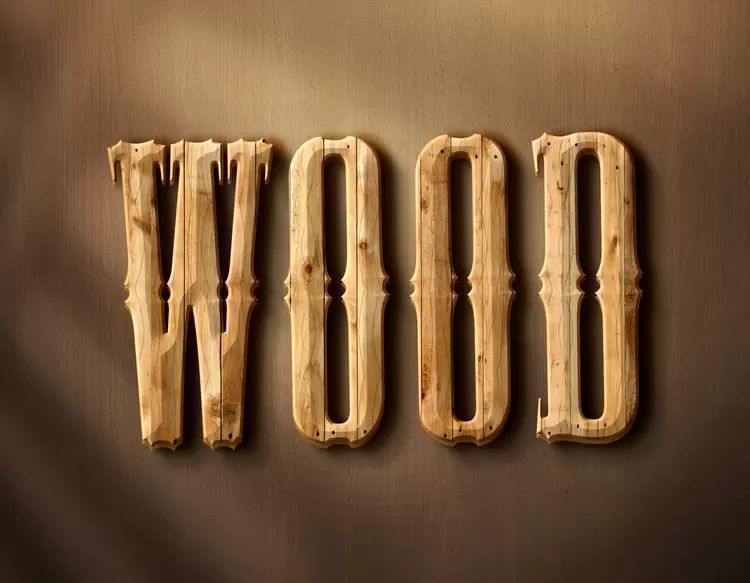 WOOD Text Effect