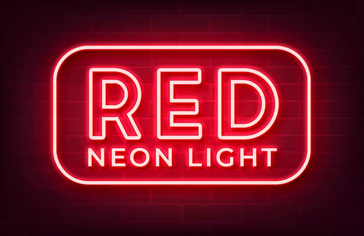 RED NEON LIGHT Text Effect