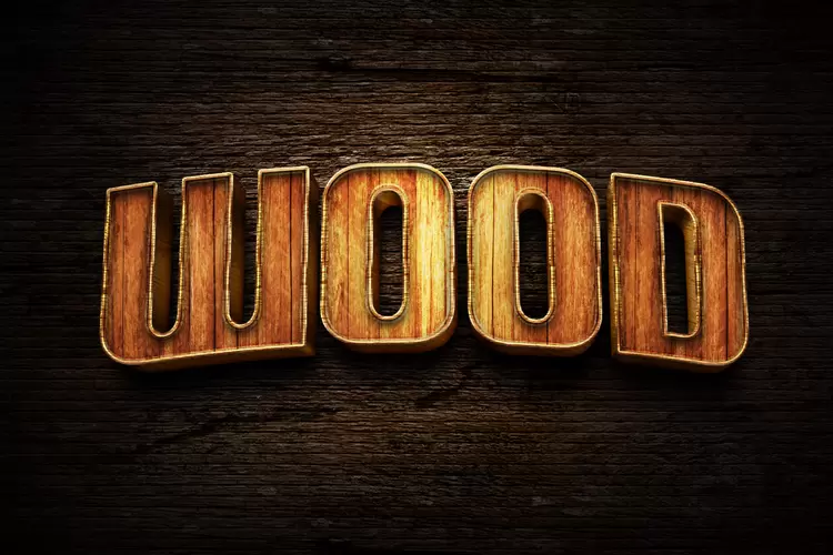 WOOD Text Effect