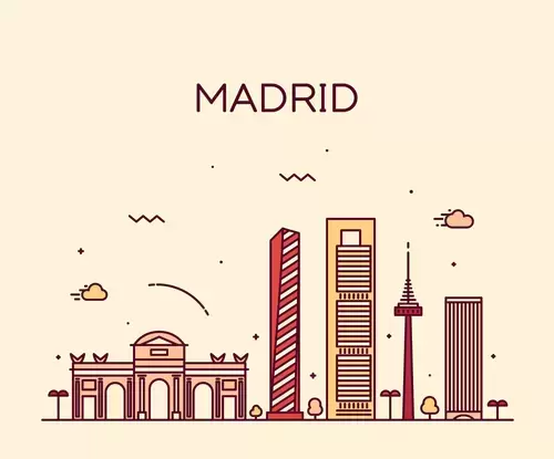 Global City,Madrid Illustration Material