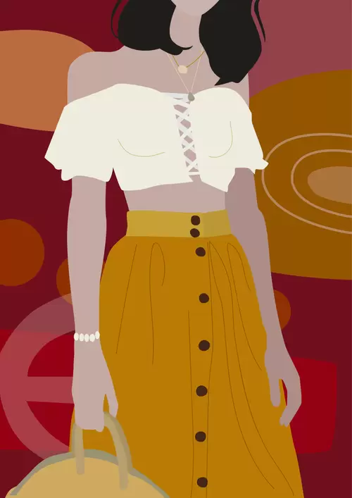 Fashion woman Illustration Material