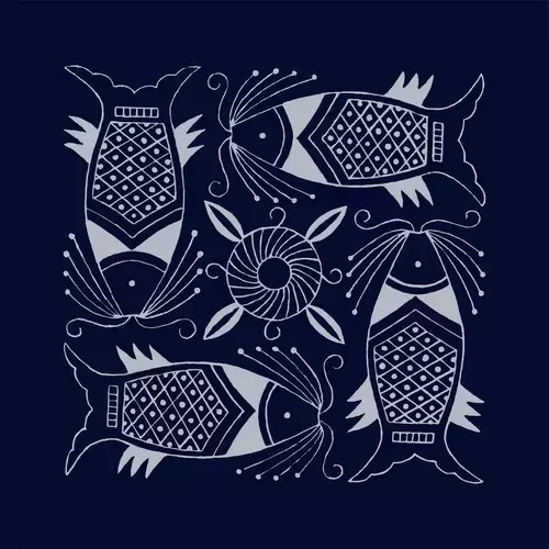 Batik patterns,Fish Illustration Material