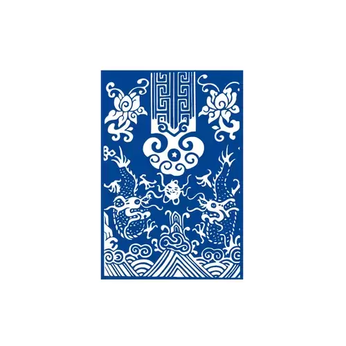 Blue And White Porcelain Pattern,Dragon Illustration Material