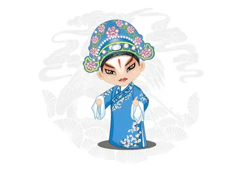 Peking Opera Masks Illustration Material