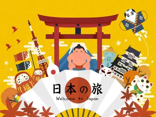 Attractions in Japan Illustration Material