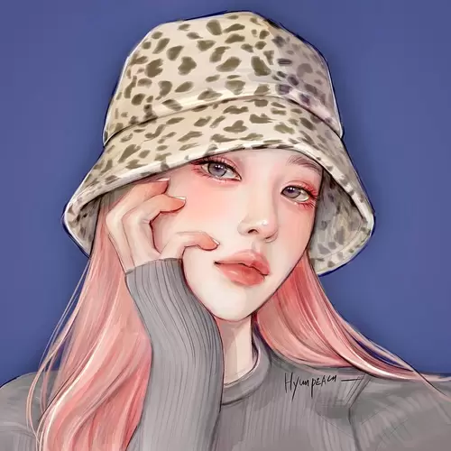 Beautiful Girl,Leopard Hat Illustration Material