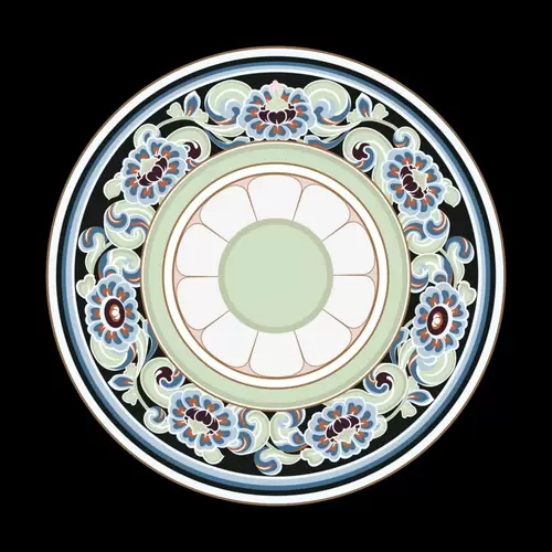 Pattern of Circular Caisson Ceiling Illustration Material