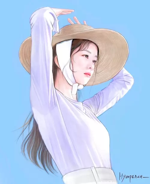 Beautiful Girl,Straw Hat Girl Illustration Material