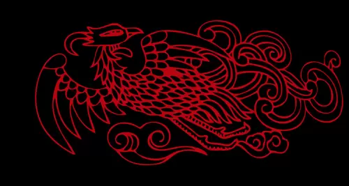 Dragon and Phoenix Pattern Illustration Material