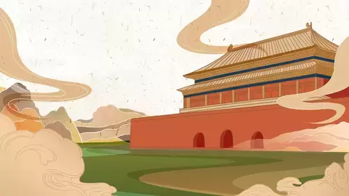 the Forbidden city,Beijing Illustration Material