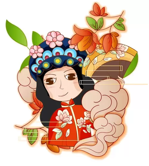 Girl in hanfu Illustration Material