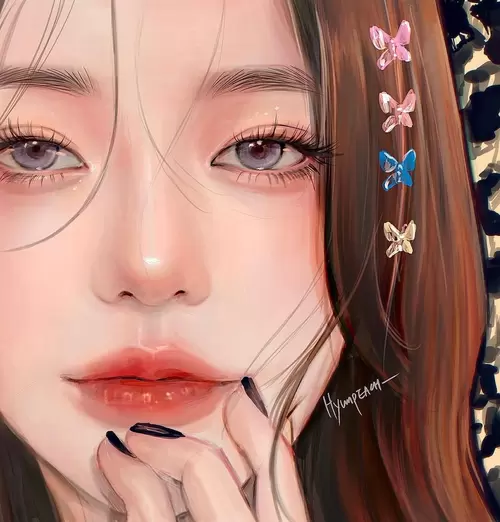 Beautiful Girl,Contact Lenses Illustration Material