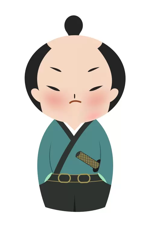Japanese kimono doll,Man Illustration Material